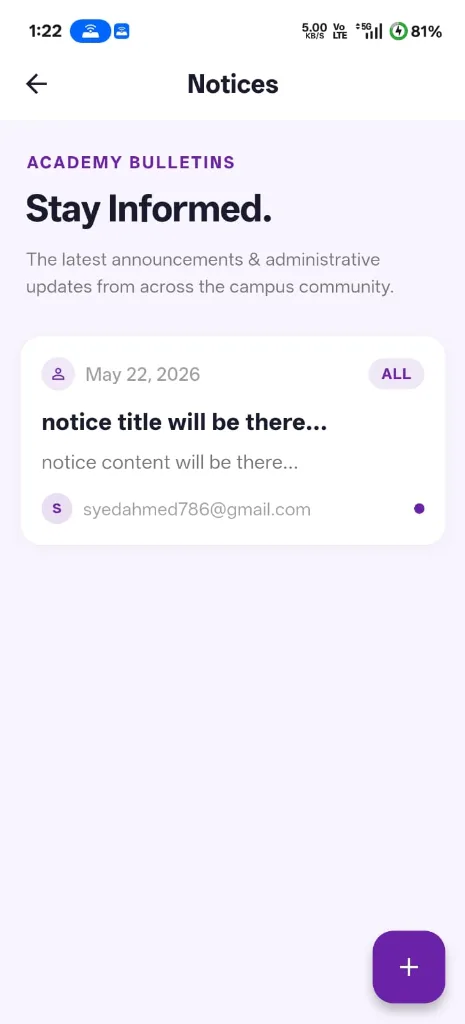 Parent Communication App for Schools - AcadLynk school notice board feed